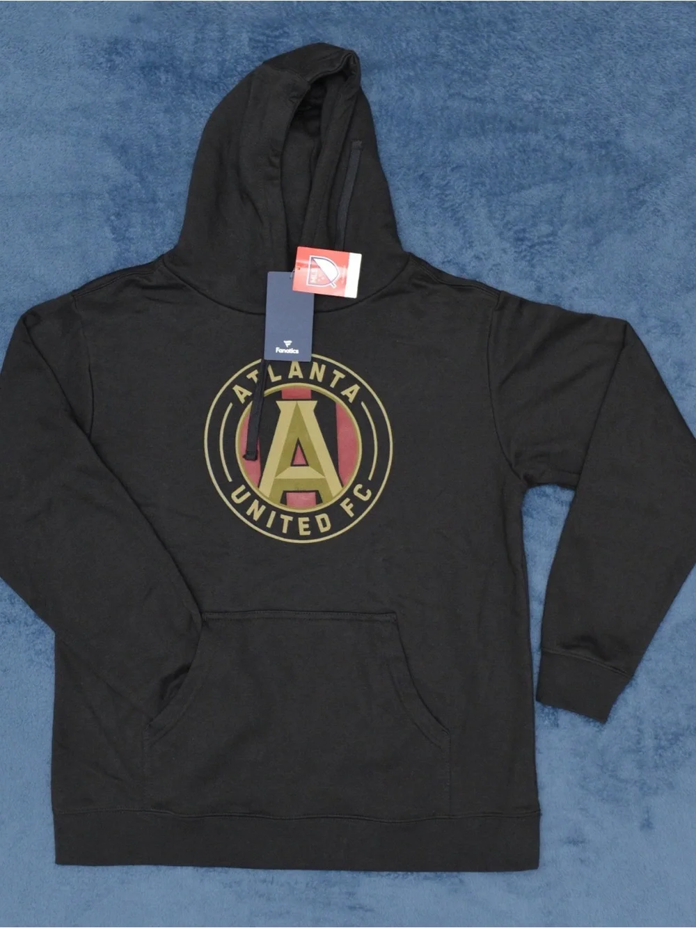 Fanatics Atlanta United FC Black Hoodie with Gold and Red Logo
